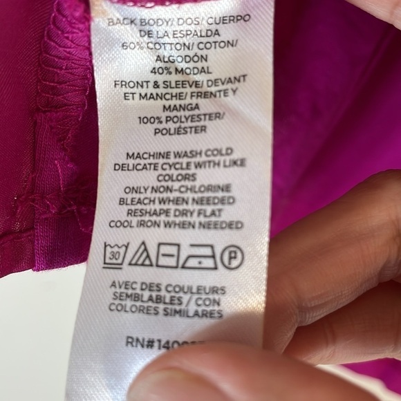 NWT. LOFT Small Petite Ruffle Sleeve Mix Media Blouse. - Picture 8 of 12